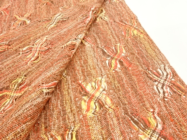  リボン刺繍花模様ショール